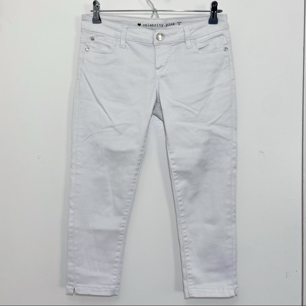 Celebrity Pink White Capris Size 3